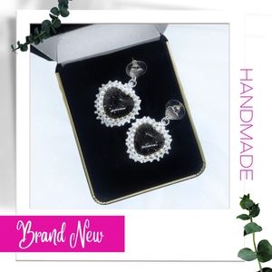 Beaded Heart Earrings